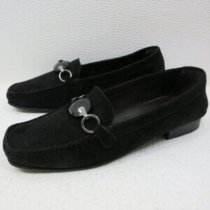 Stuart Weitzman Horsebit Suede Leather Dress Fashion Footwear Moccasins Sz 8